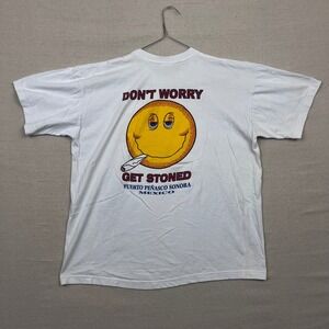 Y2K Don't Worry Get Stoned Graphic Face Puerto Peñasco Sonora Mexico T Shirt